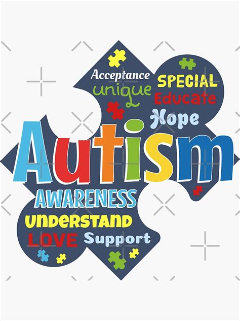 Puzzle Piece Autism Awareness Sticker For Sale By Specaut Redbubble