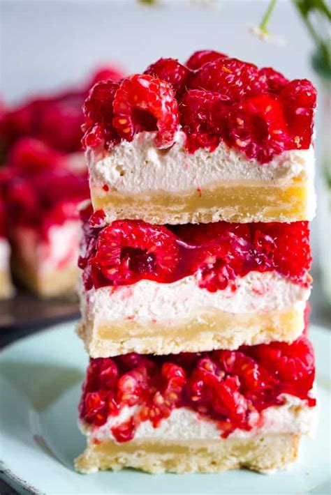 1 1/2 cups white sugar 4 ounces cream cheese, softened 4 eggs 1/2 cup milk 3 cups white all purpose flour 2 teaspoons. raspberry cream cheese layer bars stacked | Lemon pound ...