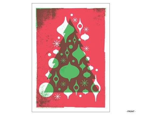 Christmas Card Set Set Of 8 Christmas Tree Card Etsy