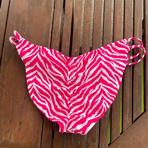 Zebra Scrunch Full Bikini Bottoms Hot Pink Bikiniblondeboutique