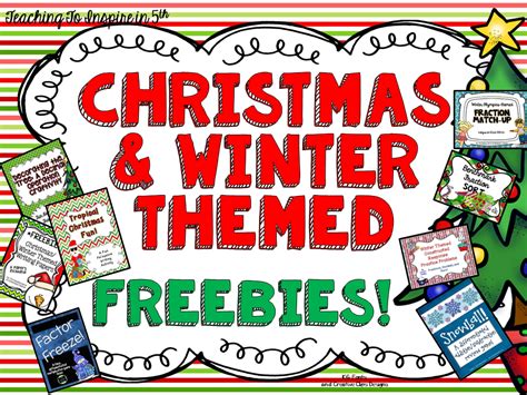 Christmas And Winter Freebies Eight Freebies Teaching With Jennifer