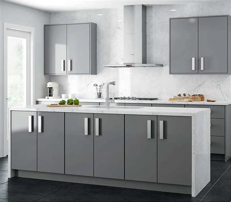 Plywood Grey High Gloss Plain Lacquer Modern Kitchen Cabinet Buy