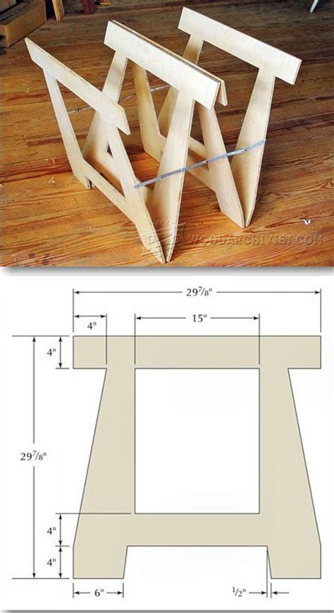 The most interesting aspect about sawhorses is that you can always sawhorses come in various designs ranging from folding sawhorses to trestle sawhorses. DIY Folding Sawhorse - Workshop Solutions Plans, Tips and Tricks | WoodArchivist.com ...