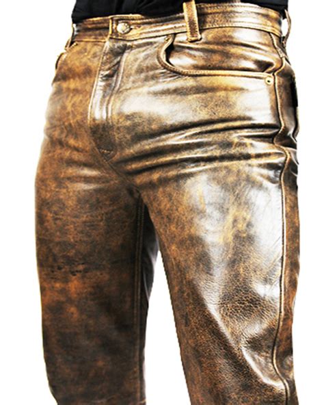 Mens Leatherjeans Bockle® Antik Lederjeans Leather Pants Jeans Trouser