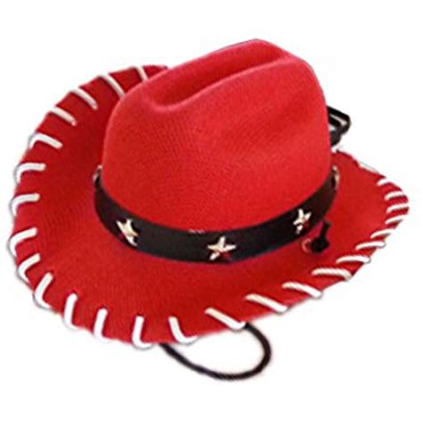 Dog Cowboy Hat 5 Brim 2 12 Inside Red W White Cording