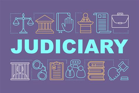Judiciary Word Concepts Banner Judicial System Criminal Court Presentation Website Offender