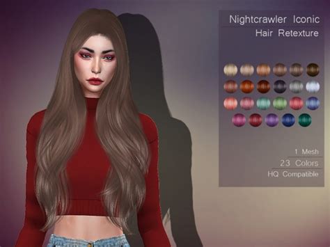 Sims 4 Hairs The Sims Resource Nightcrawler`s Iconic Hair Retextured