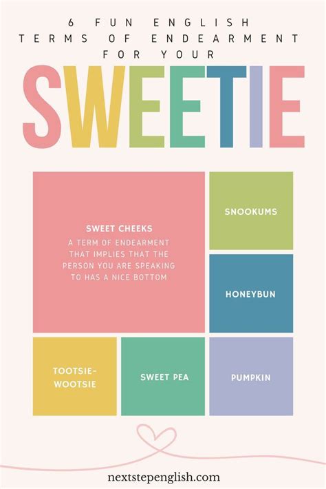Not surprisingly, most terms of endearment are sweet foods. Unique endearment list. Cute Nicknames to Call Your ...