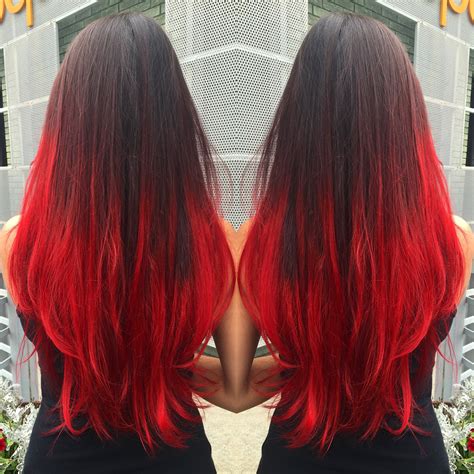Red Hair Redhair Redombre Redbayalage Bayalage Ombre Longhair