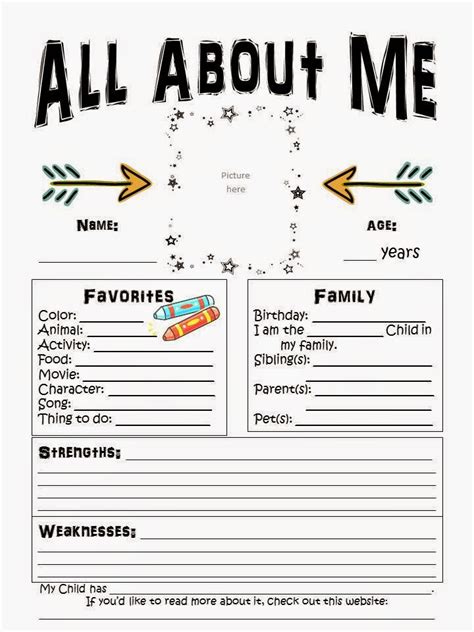 All About Me Template Special Needs Get What You Need For Free