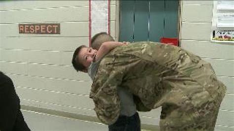 watch soldier dad surprises sons in school