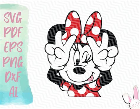 Minnie Mouse Peace Svg Instant Download Svg Pdf Eps Png Etsy Australia