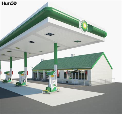 Bp Gas Station 001 3d Model Architecture On Hum3d