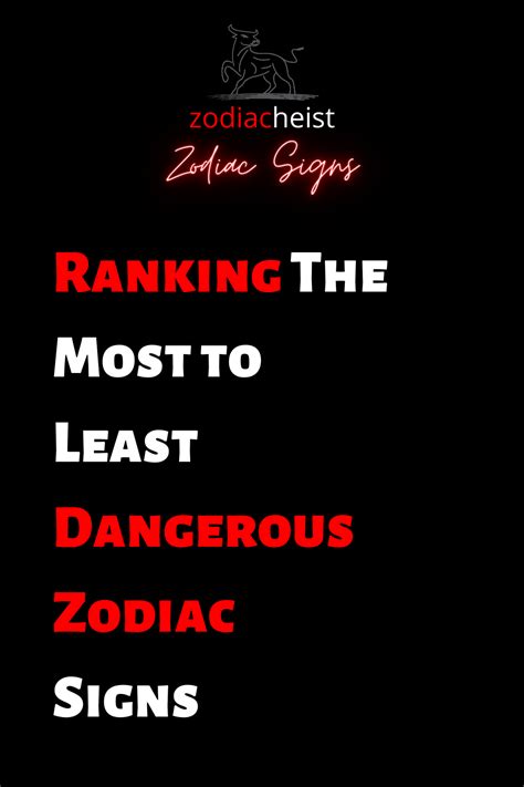 Ranking The Most To Least Dangerous Zodiac Signs Zodiac Heist