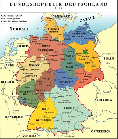 Wo liegen die bundesländer in deutschland. Deutschland Karte | Deutsch-Werden.de