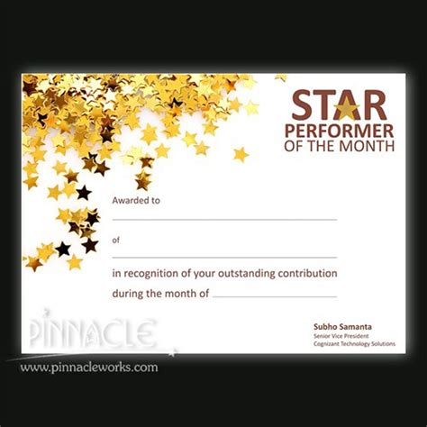 Star Performer Certificate