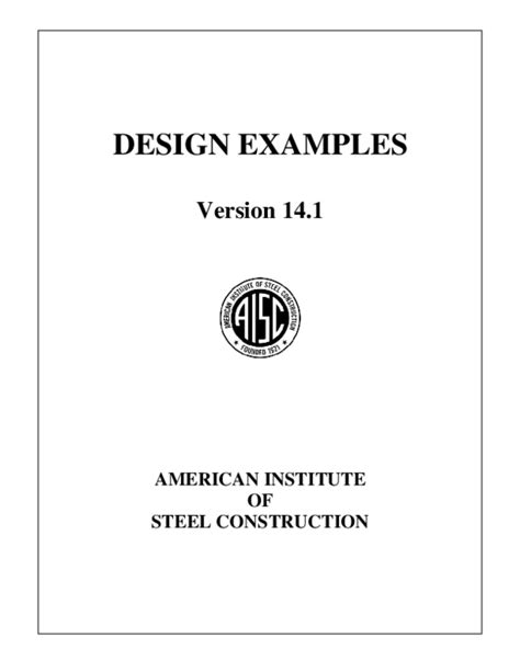 Pdf Design Examples American Institute Of Steel Construction Tri