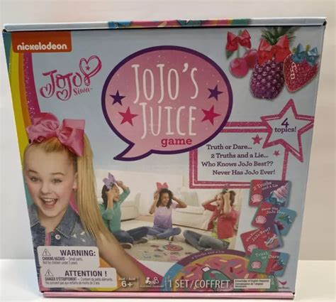 Jojo Siwa Jojos Juice Trivia Card Board Game Truth Or Dare Nickelodeon