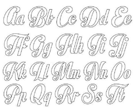 Moldes De Letras Cursivas Para Imprimir Alfabeto Cursivo Lettering
