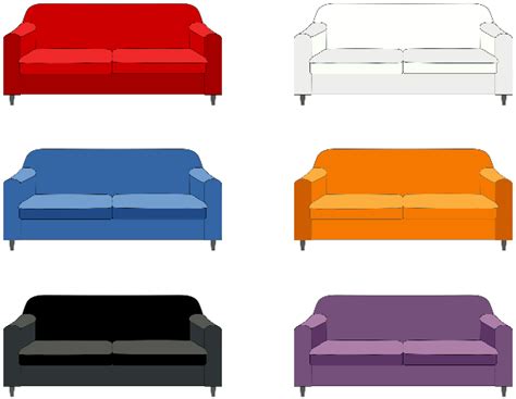 Sofa Set Furniture Stickers Free Printable Papercraft Templates