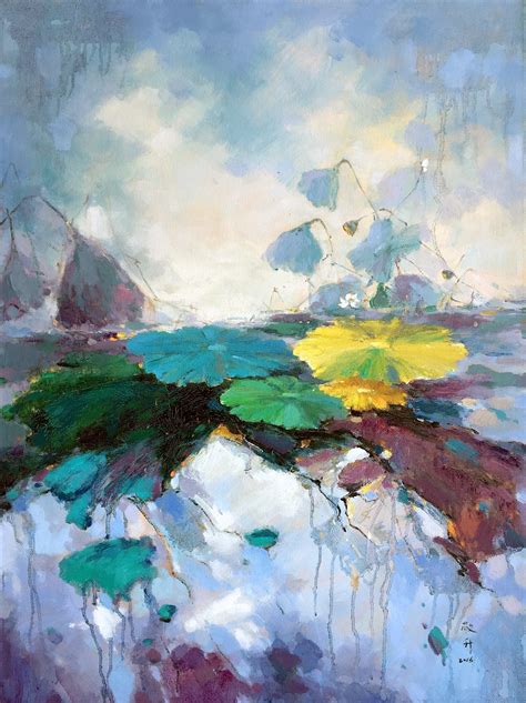 Jinsheng You Original Artwork Abstract 138 Waterlily 137 Cloudy