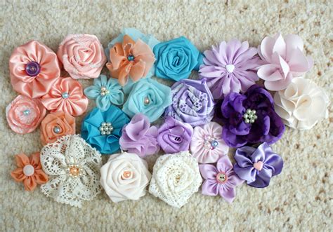 Fabric Flowers Fabric Flowers Diy Projects Handmade Ts Kid Craft