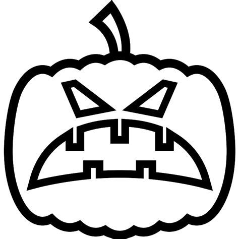 Halloween Angry Pumpkin Head Outline Vector Svg Icon Svg Repo
