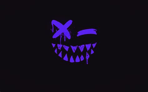 I Love Papers Bj07 Art Smile Dark Horror Face Simple Purple