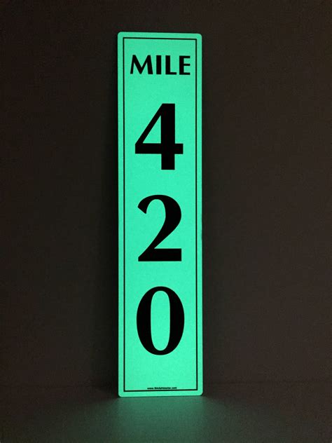 Mile Marker 420 Glow In The Dark Sign Etsy Australia