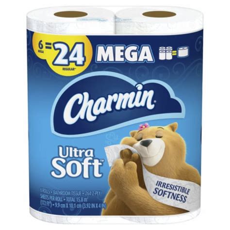 Charmin Ultra Soft Toilet Paper Tissue Mega Rolls 6 Ct Frys Food Stores