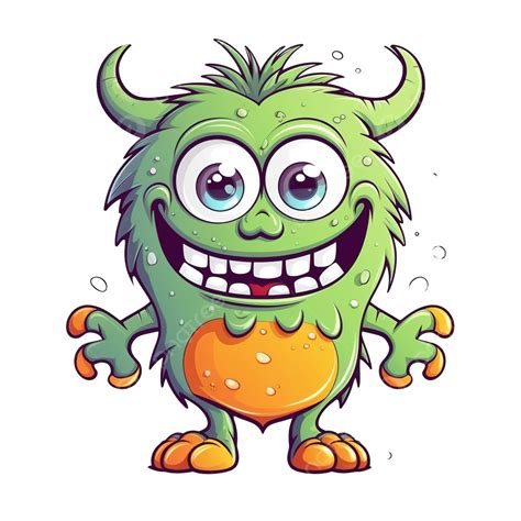 Funny Cartoon Monster Illustration Of Cute Monster Creature Halloween