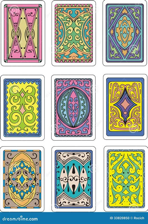 Backs Of Playing Cards Stock Vector Illustration Of Card 33820850