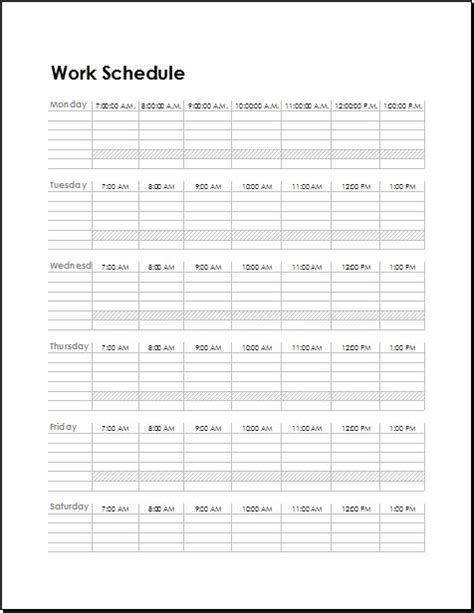 Employee Schedule Template In Excel Download Annual Duty Rostern