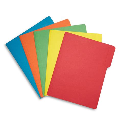 50 Assorted Color Fastener File Folders 13 Cut Reinforced Tab