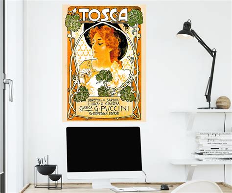 Tosca Vintage Italian Opera Poster Giacamo Puccini Print Etsy