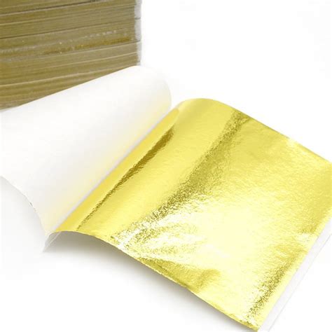Gold Leaf Sheets 100 Sheets K Gold Foil Sheets 9 X 9cm Etsy
