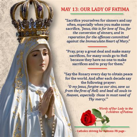 May 13 Our Lady Of Fatima Highlights Of Our Lady Of Fatimas Message