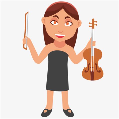 The Girl Playing The Violin Play The Violin Girl Cartoon Png And