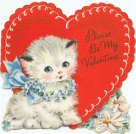 25 Darling Vintage Valentine Kitty Cat Cards Deba Do Tell