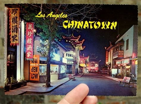 Chinatown Night Vintage Photo Postcard Los By Bestofbothworlds