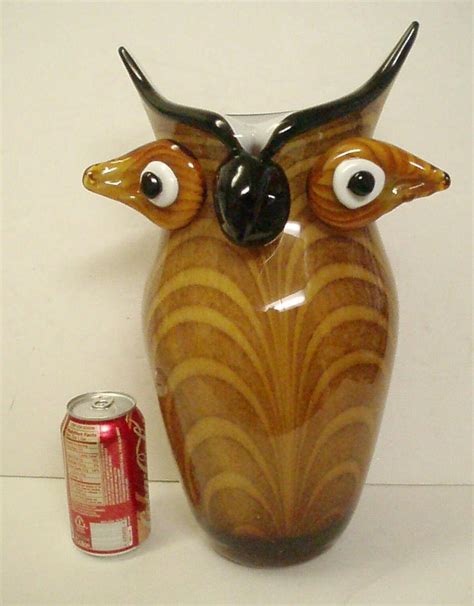 Magnificent Large Murano Art Glass Stylized Owl Vase Estate Find For Sale At 1stdibs
