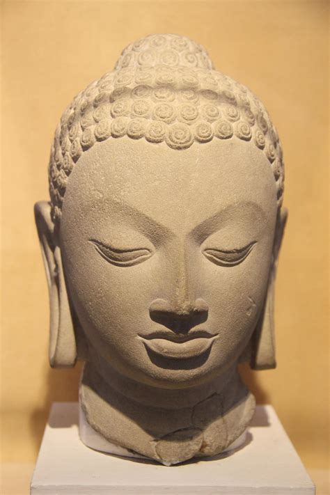 A Buddha Head Sculpture From The Gupta Dynasty In India 5th Century Ad