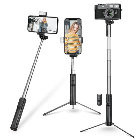 Mpow Pa In Selfie Sticks With Fill Light Tripod Wireless Bluetooth Control For Android