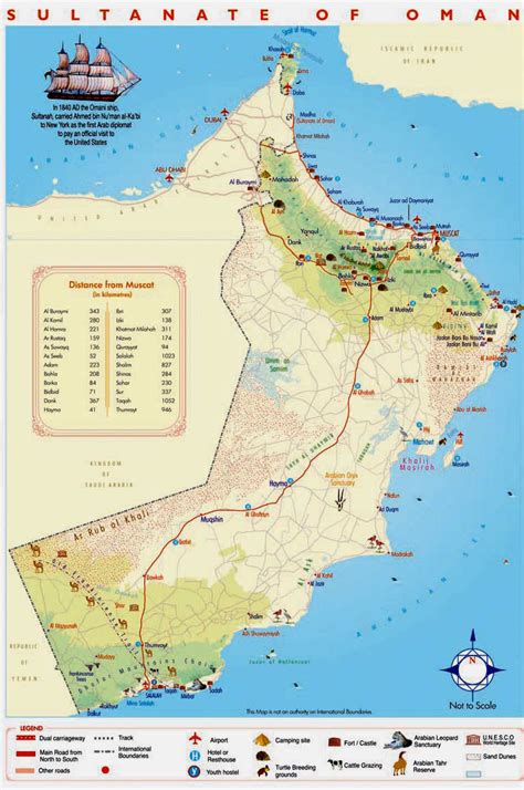 Detailed Tourist Map Of Oman Oman Detailed Tourist Map
