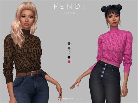 Plumbobs N Fries Fendi Sweater Fendi Sweater Sims 4 Clothing
