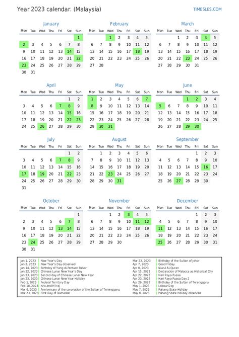14 2023 Calendar Malaysia Ideas Calendar With Holiday