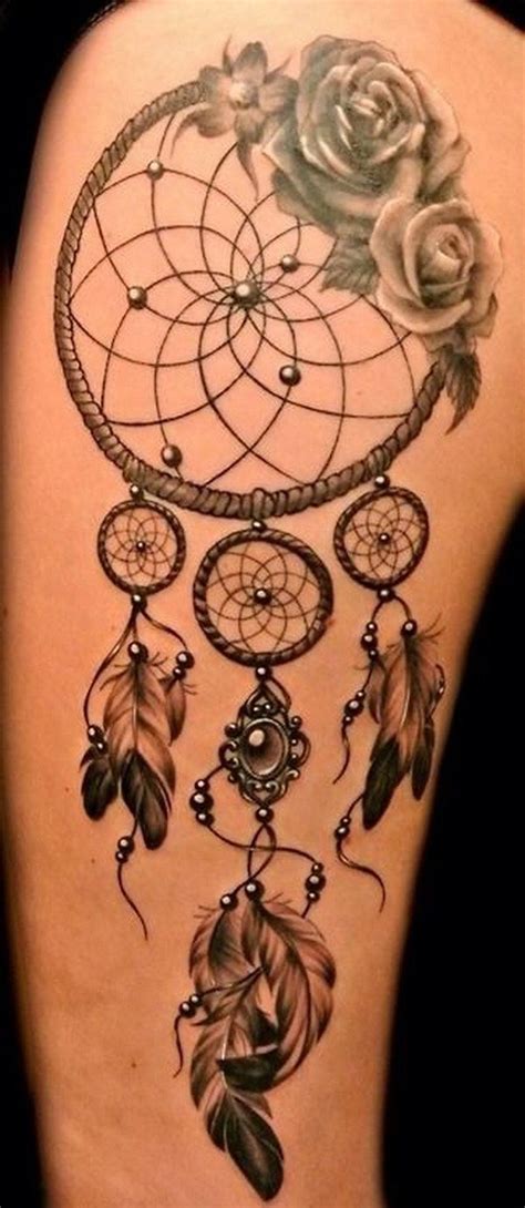 Dream Catcher Quarter Sleeve Tattoo Design With Roses Feather Tattoos