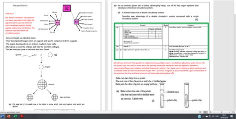OCR Biology B1 - 3 Past Exam Questions | Teaching Resources