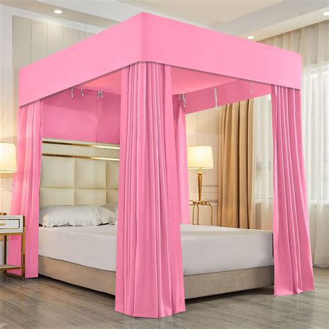 Buy Mengersi Solid Four Corner Post Bed Curtain Canopy Princess Sheer