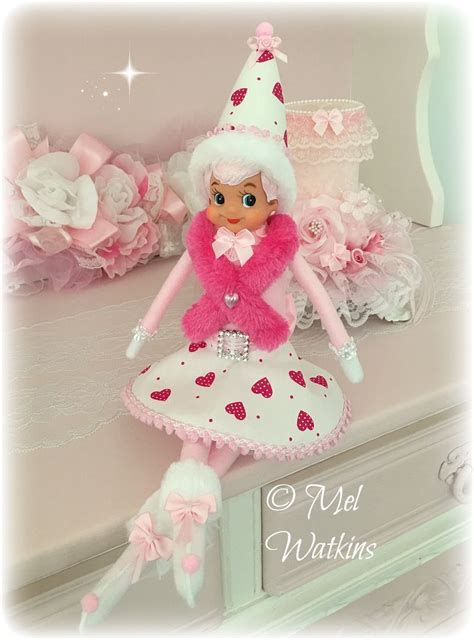 Valentines Day Elf Girl Vintage Pink Elves Mel Watkins